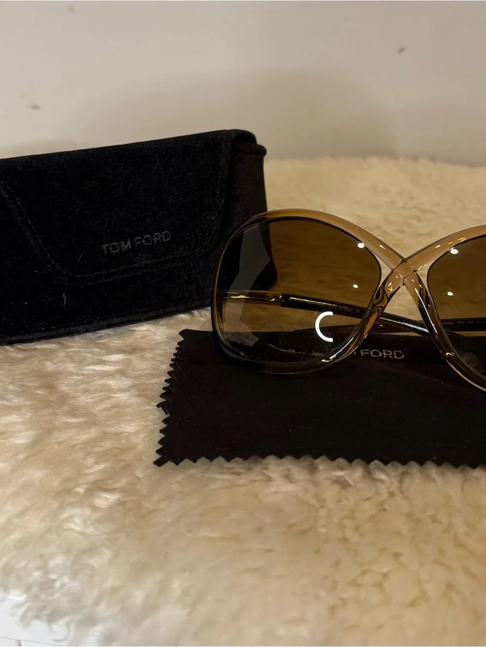 Tom Ford Brown Gradient Women's Sunglasses with Gold Accents